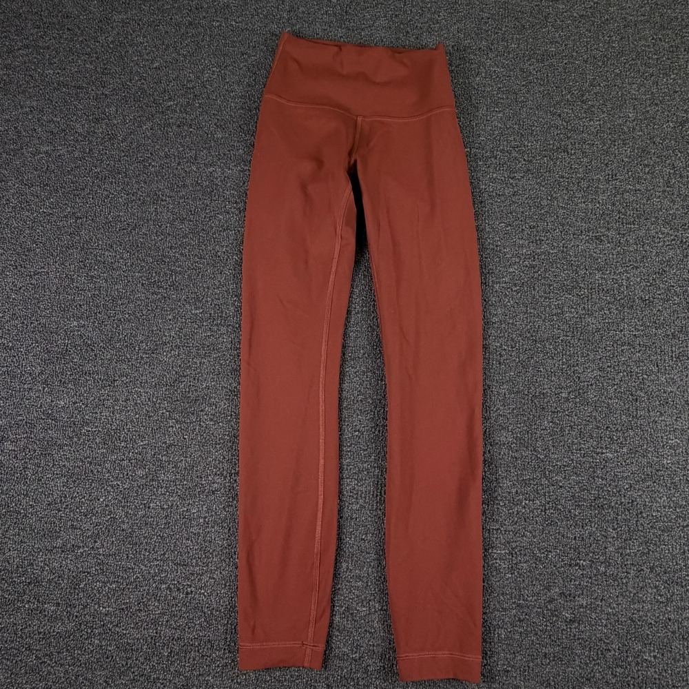 Lululemon Leggings Womens 2 Wunder Under Rust Orange High Rise EUC